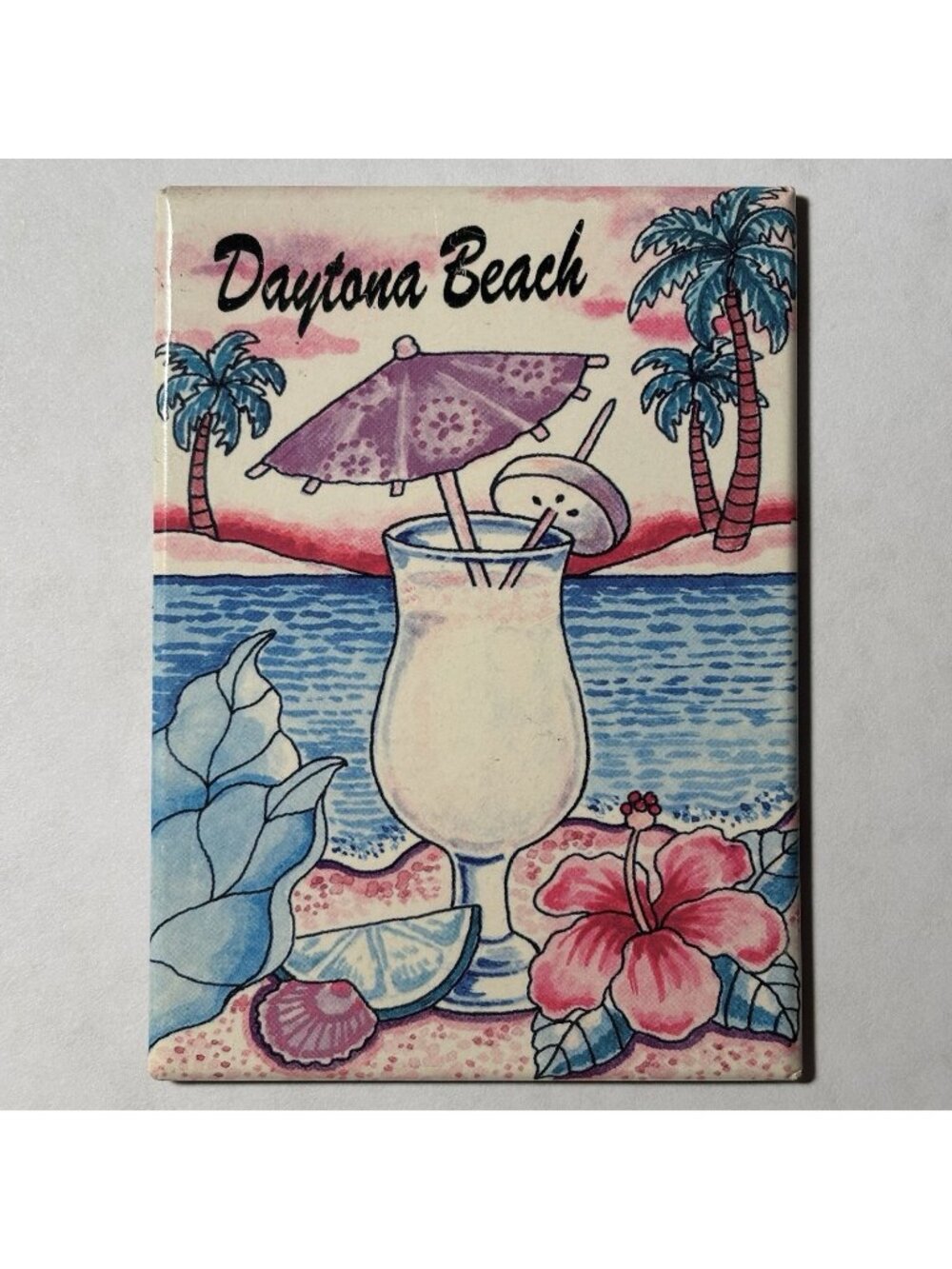 Daytona Beach Florida Fridge Magnet Souvenir Margarita Umbrella Drink Beach